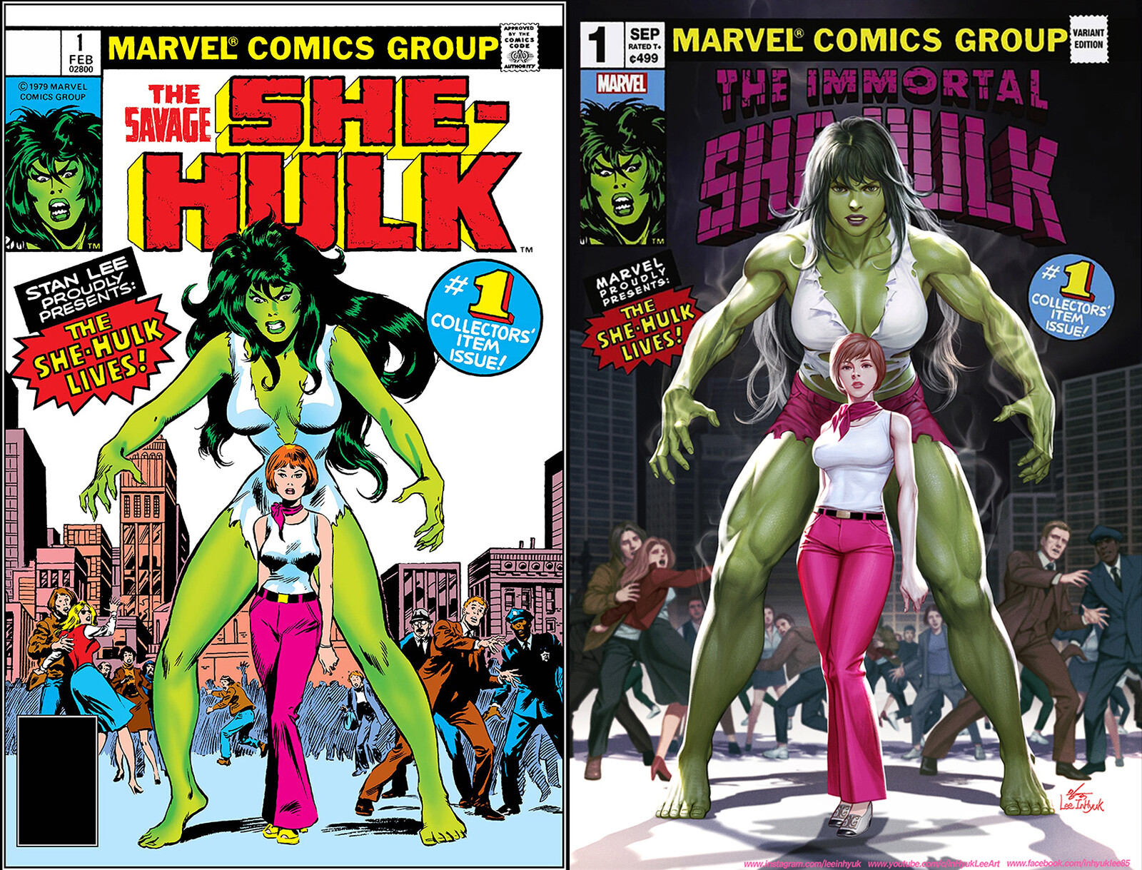 The savage She-Hulk #1 (1979) and The Immortal Hulk #1 (2020)