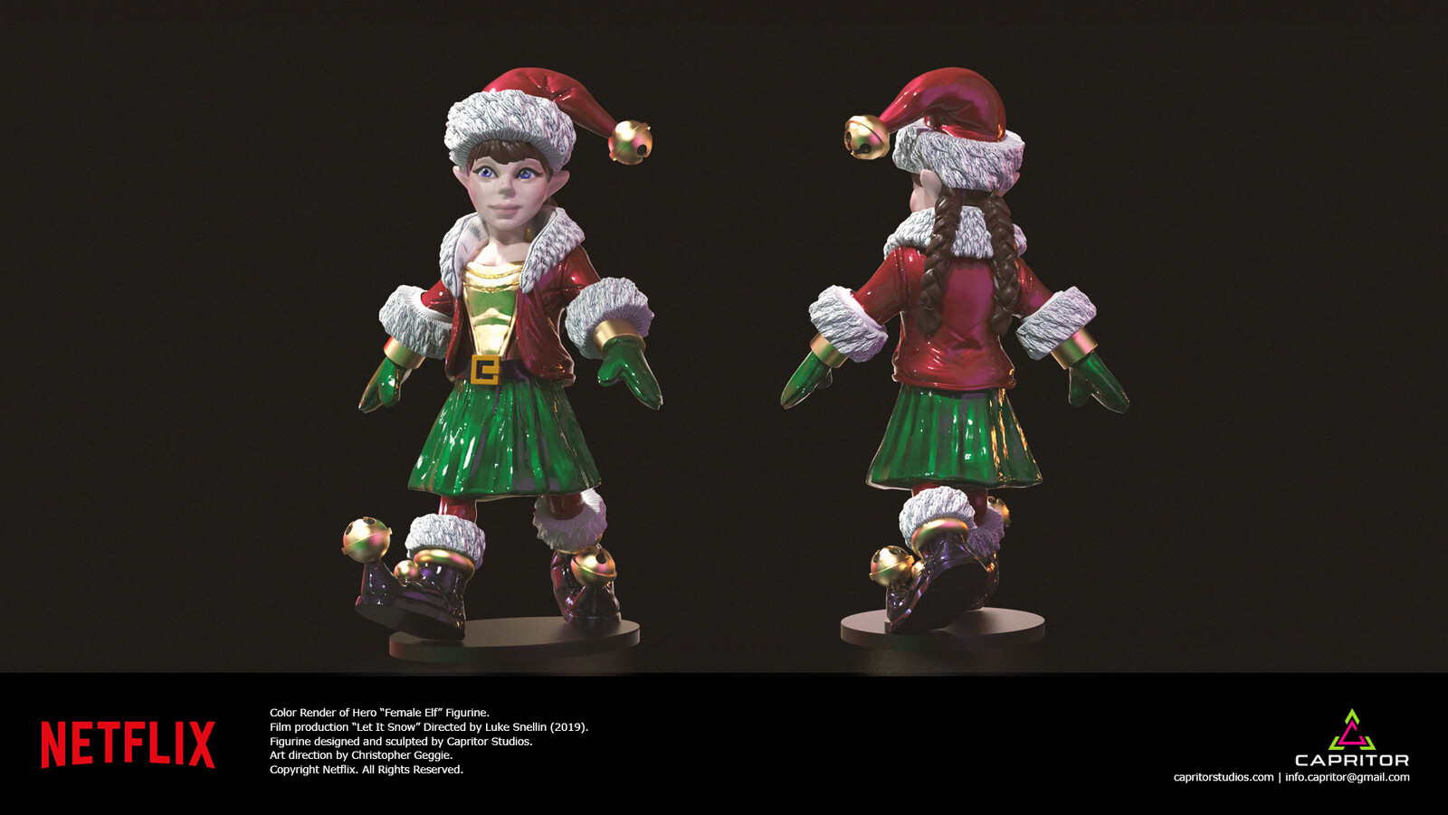 Hero "Female Elf" Color Render.