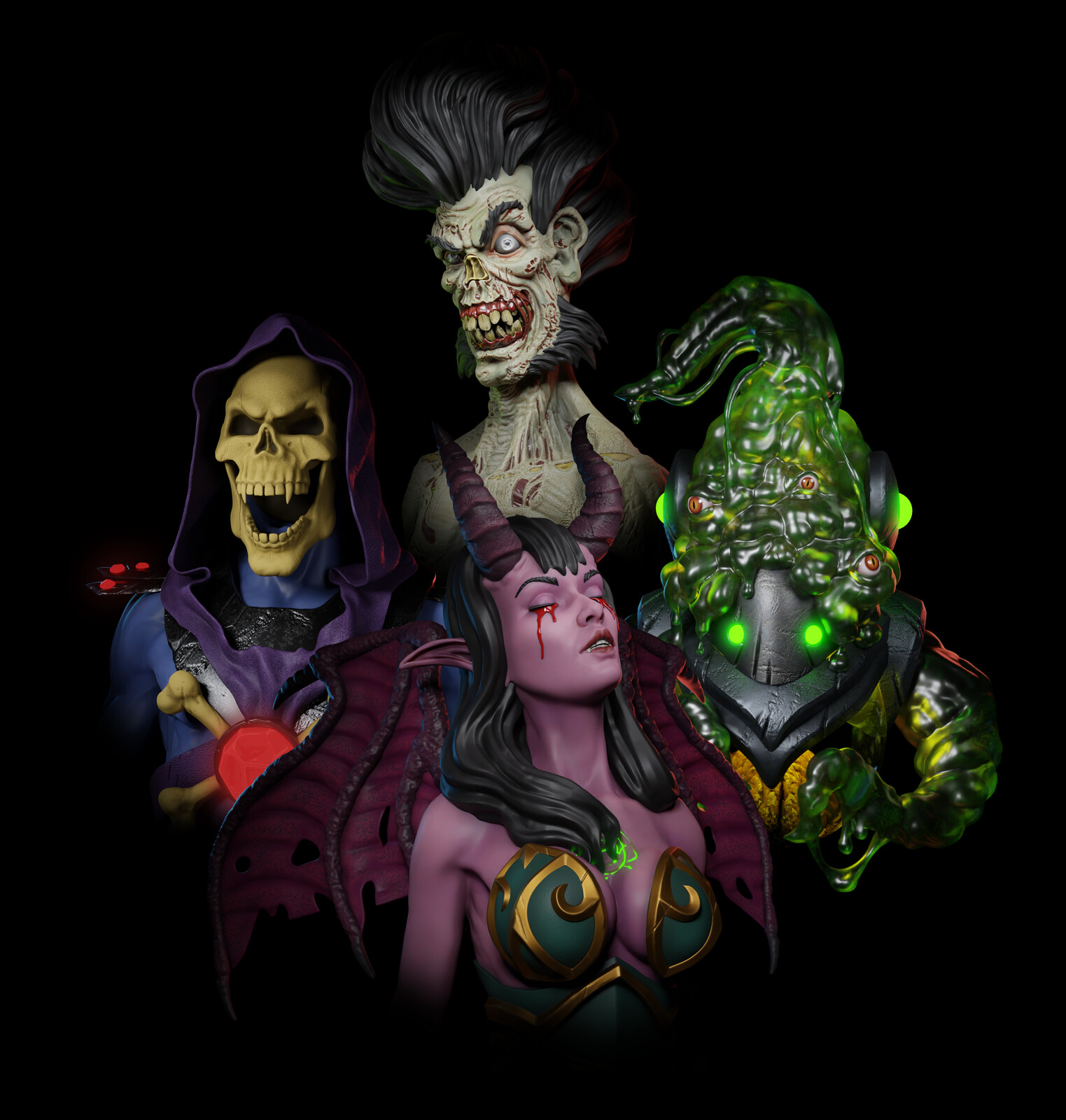 Sculptober characters 10-13