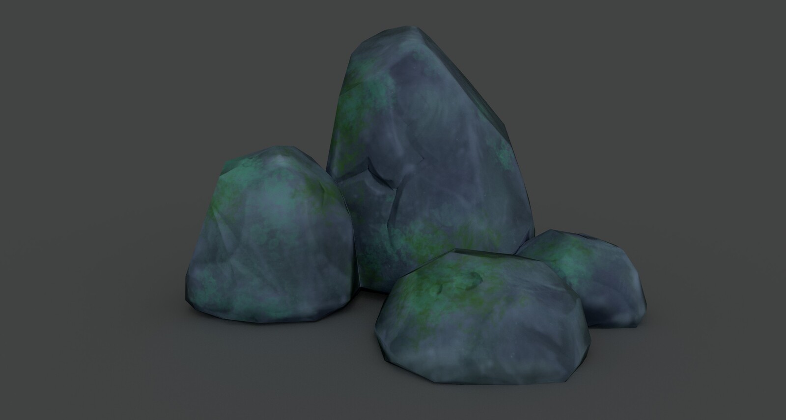 Stylized rock smart material with handpainted accents 