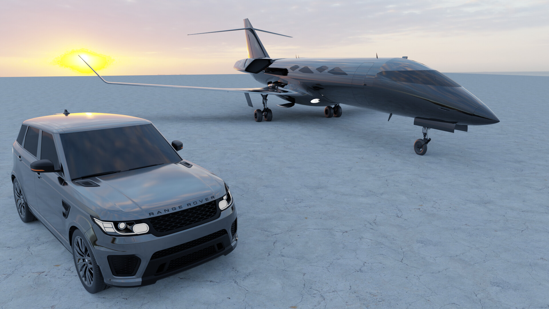 ArtStation - Rang Rover SVR and Concept Airplane