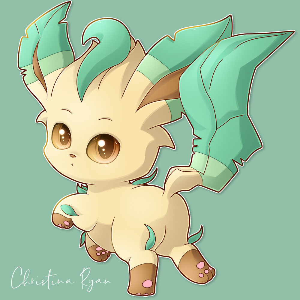 Chibi Leafeon by Uluri -- Fur Affinity [dot] net