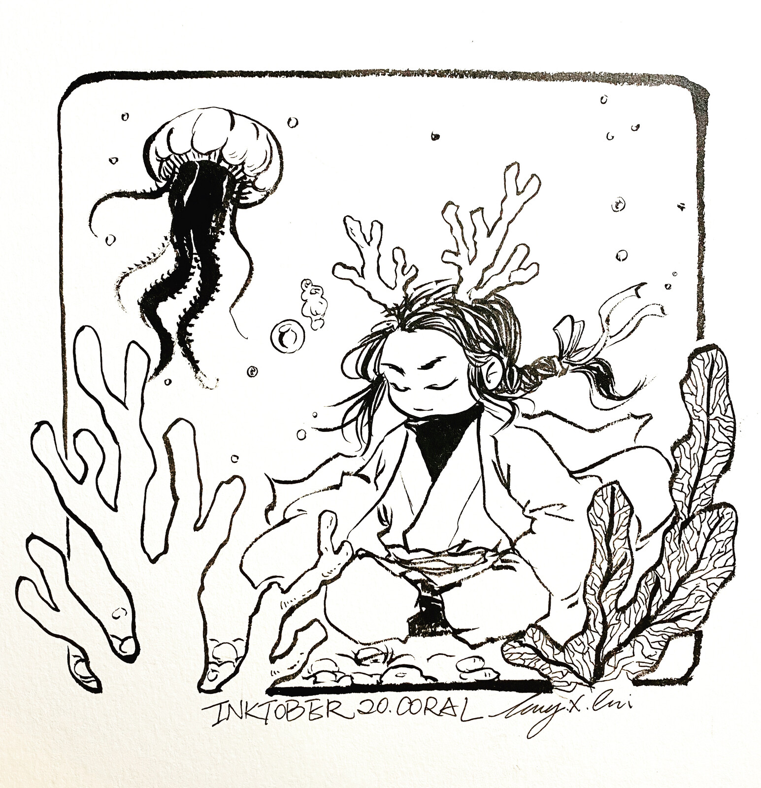 Inktober Day 20 Coral