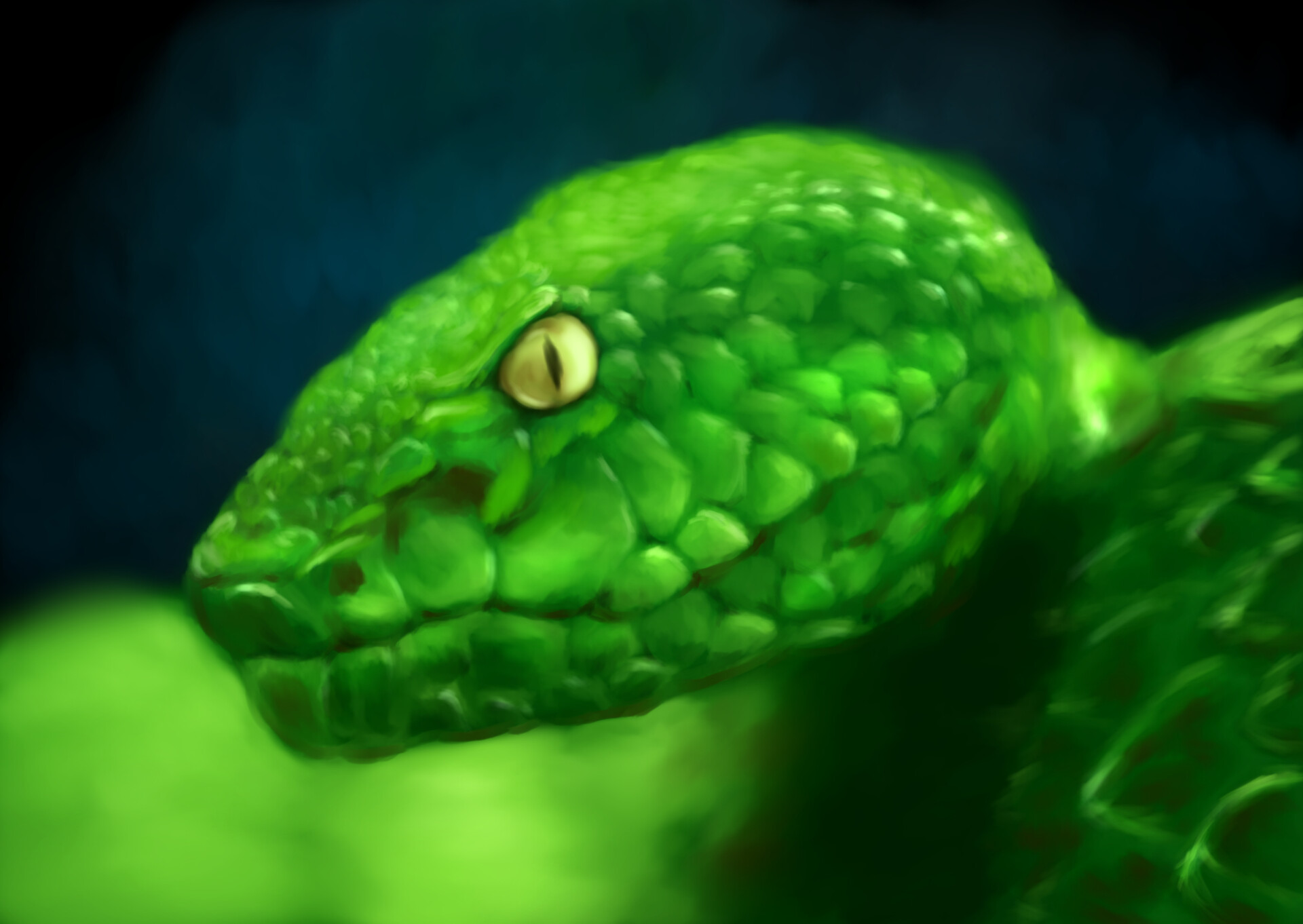 ArtStation - green python