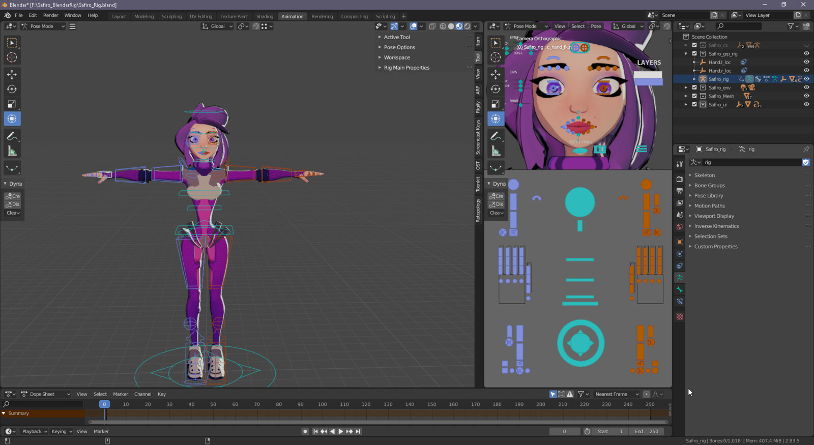 Blender version has pickers and bendy lims ik/fk controls and more