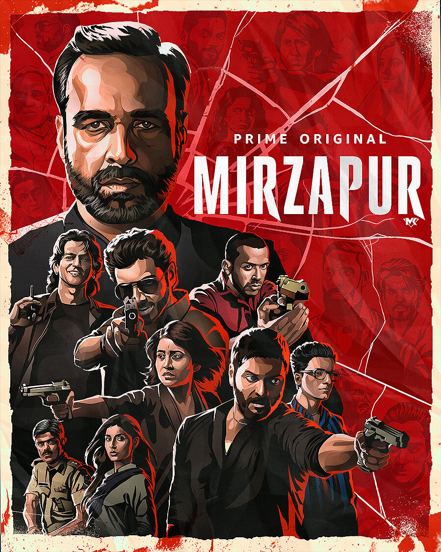 Mayank Kumarr Mirzapur Poster Illustration