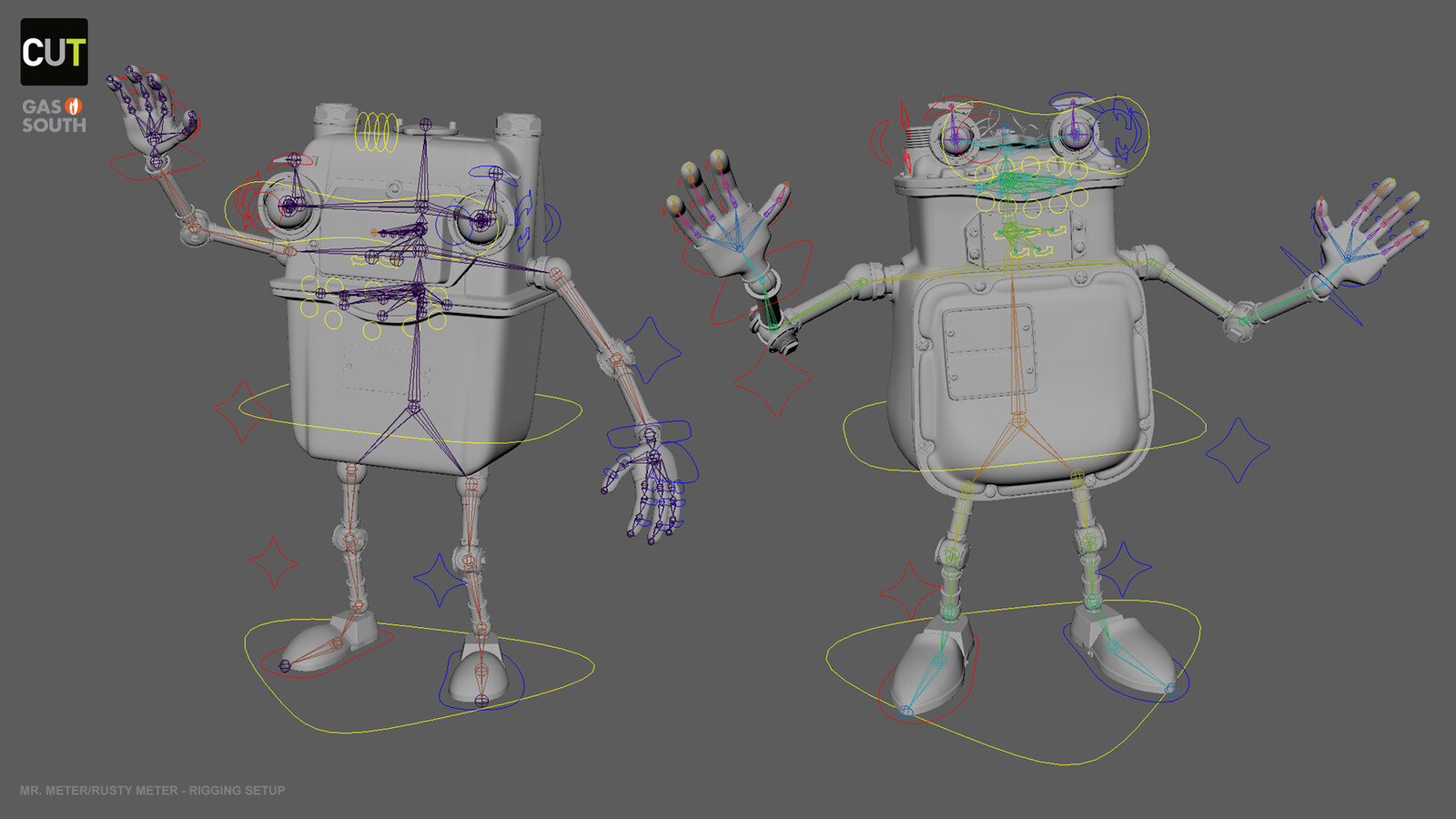 Rigging setup build for both characters