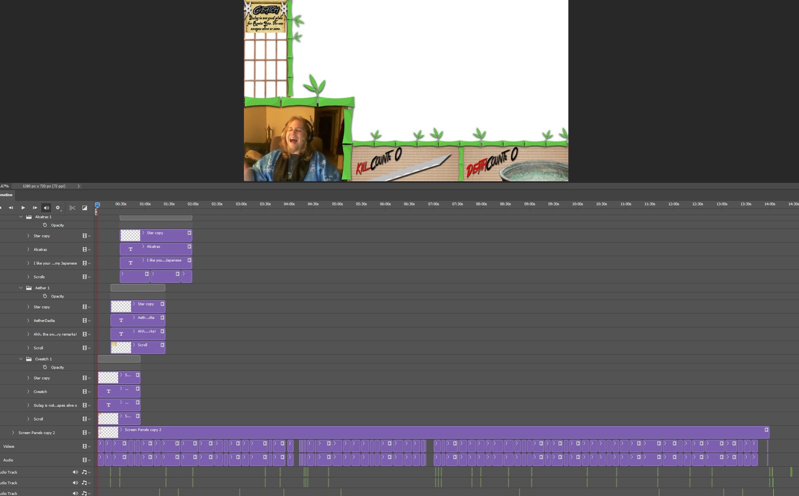 The "Chat by Shuriken" visual effect within Photoshop video editor