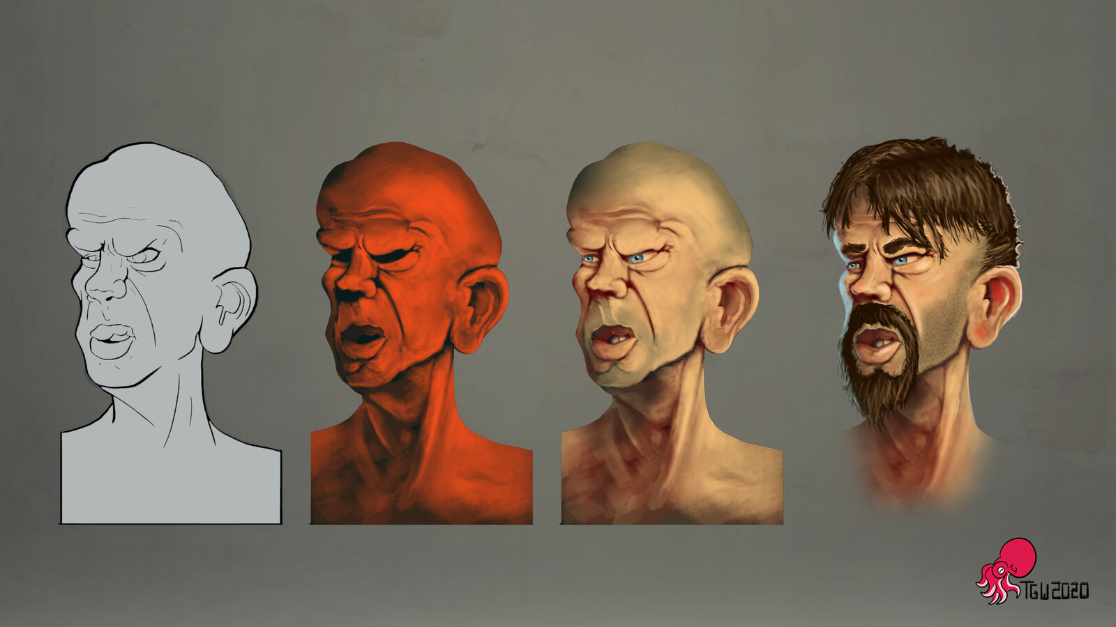 Workflow. Going from ink to final render. 