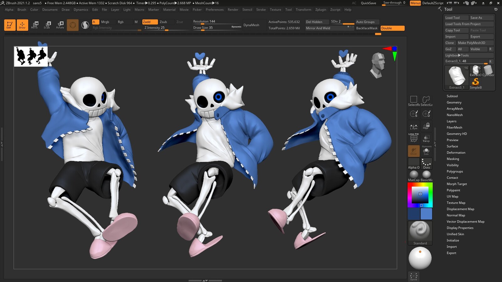 Zbrush Sculpt of Sans
