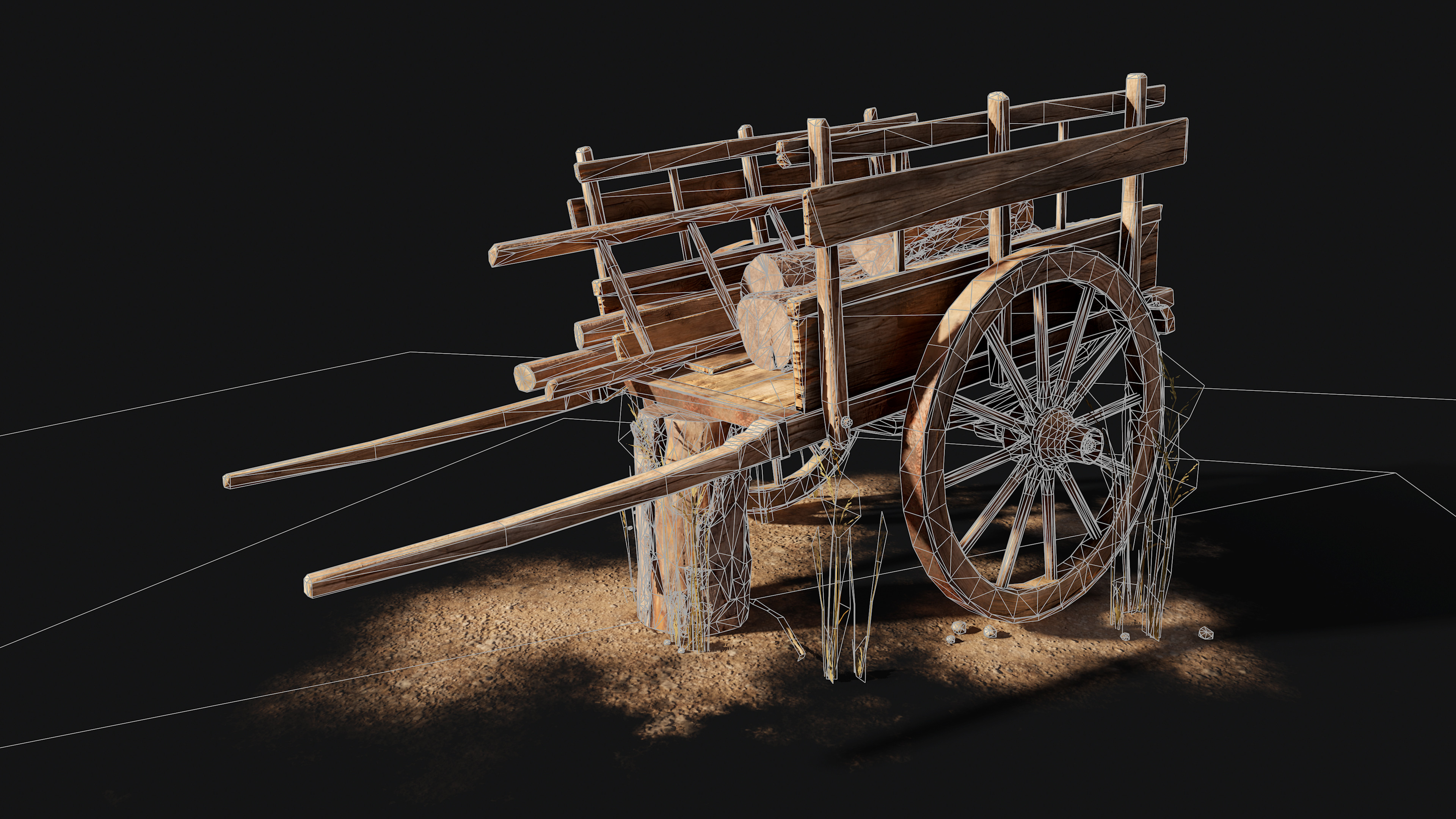 Wireframe : 6855 tris for the Cart