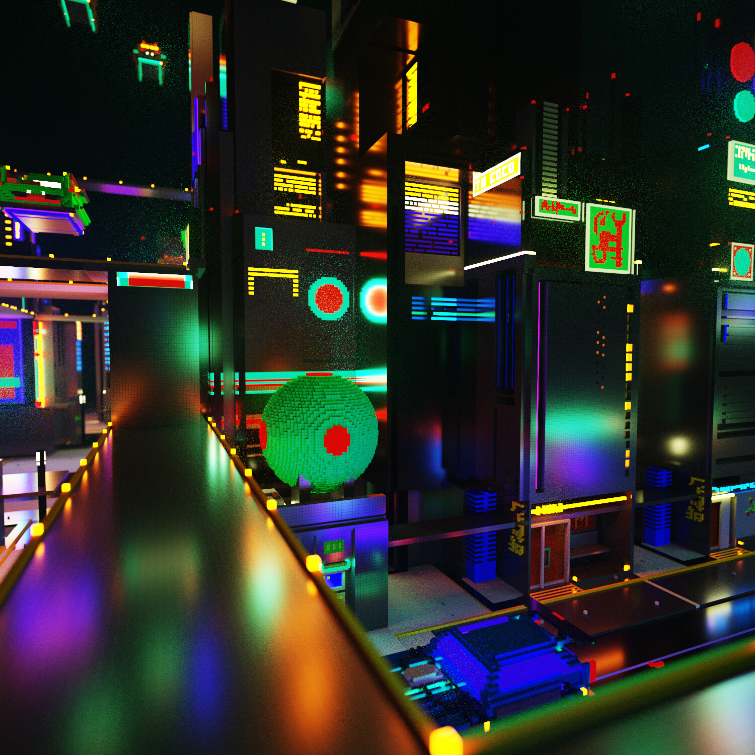 Voxel future city