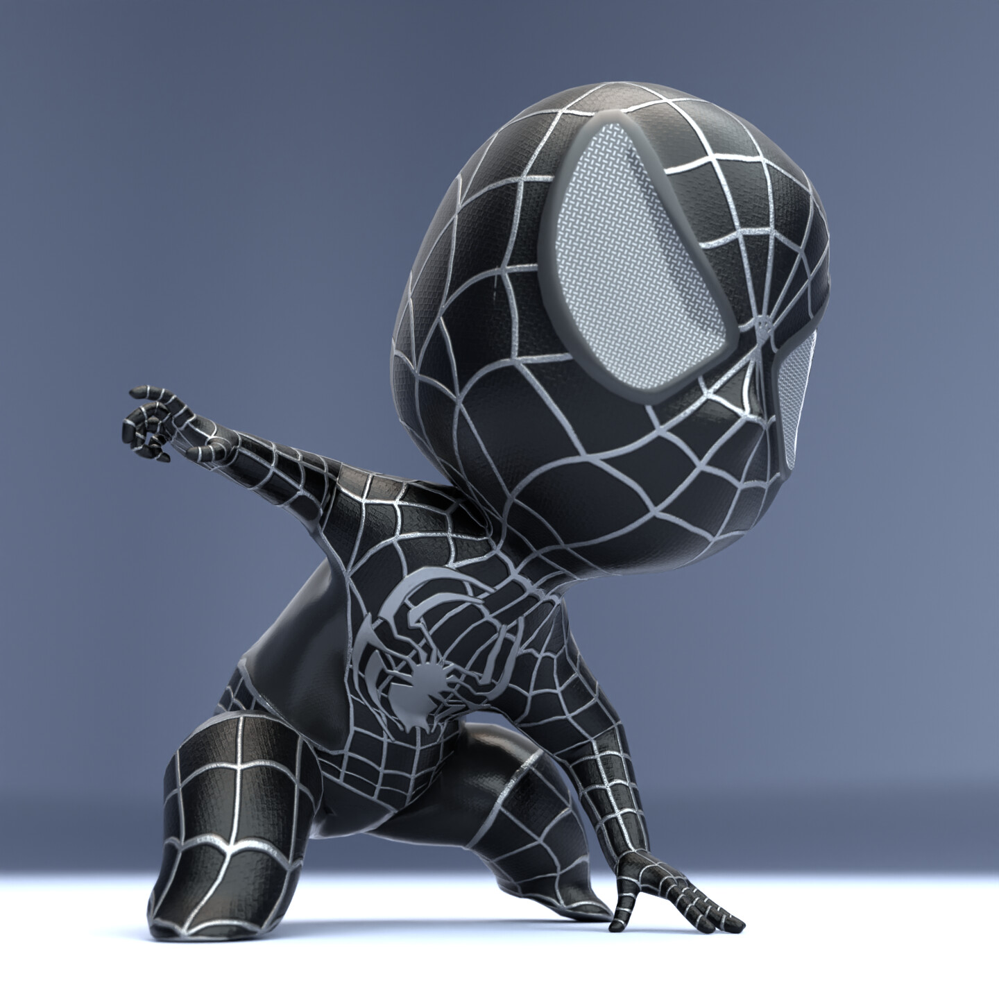 ArtStation - Chibi Black Suit Spiderman