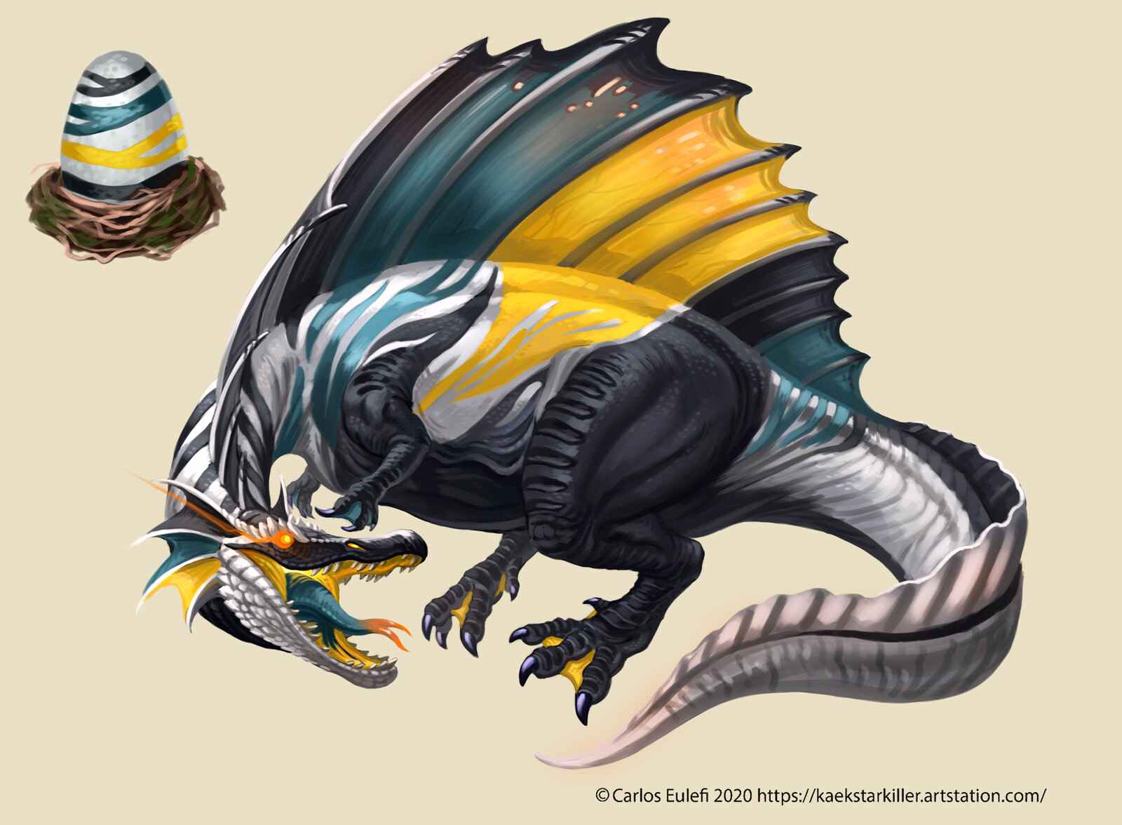 Spinosaurus-dragon creature commission.