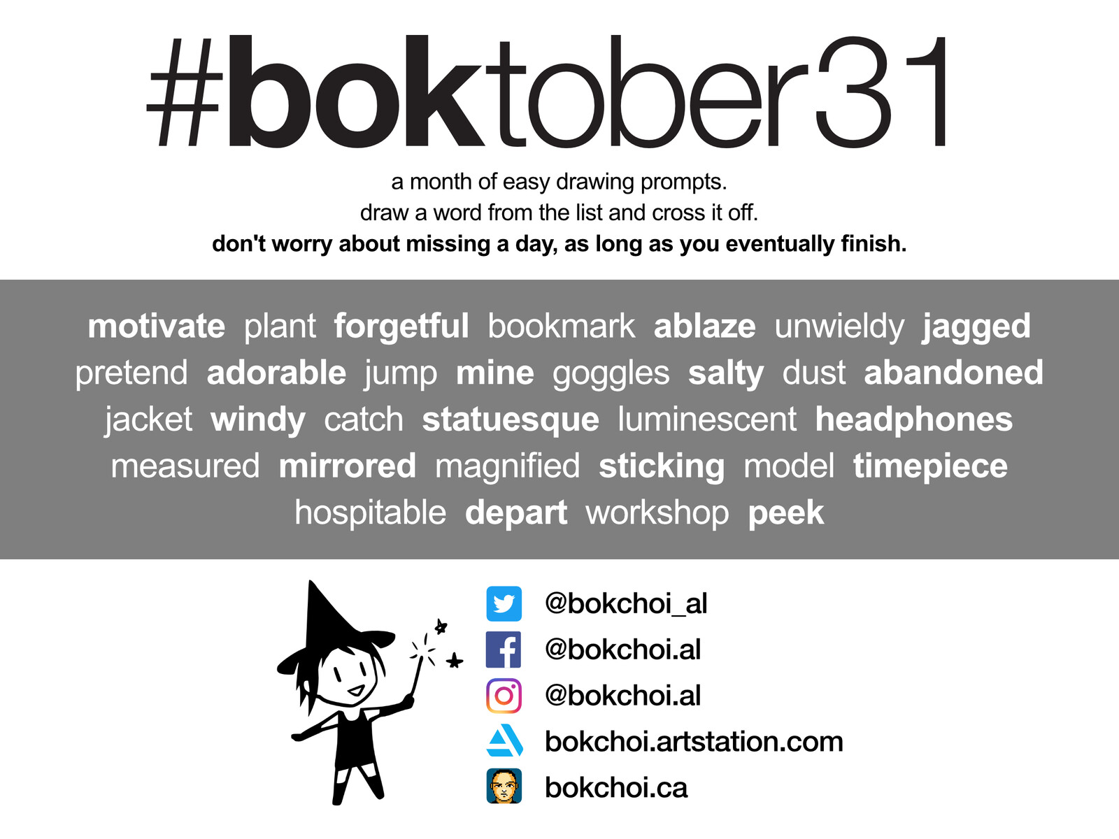 #boktober31 2020 prompt list