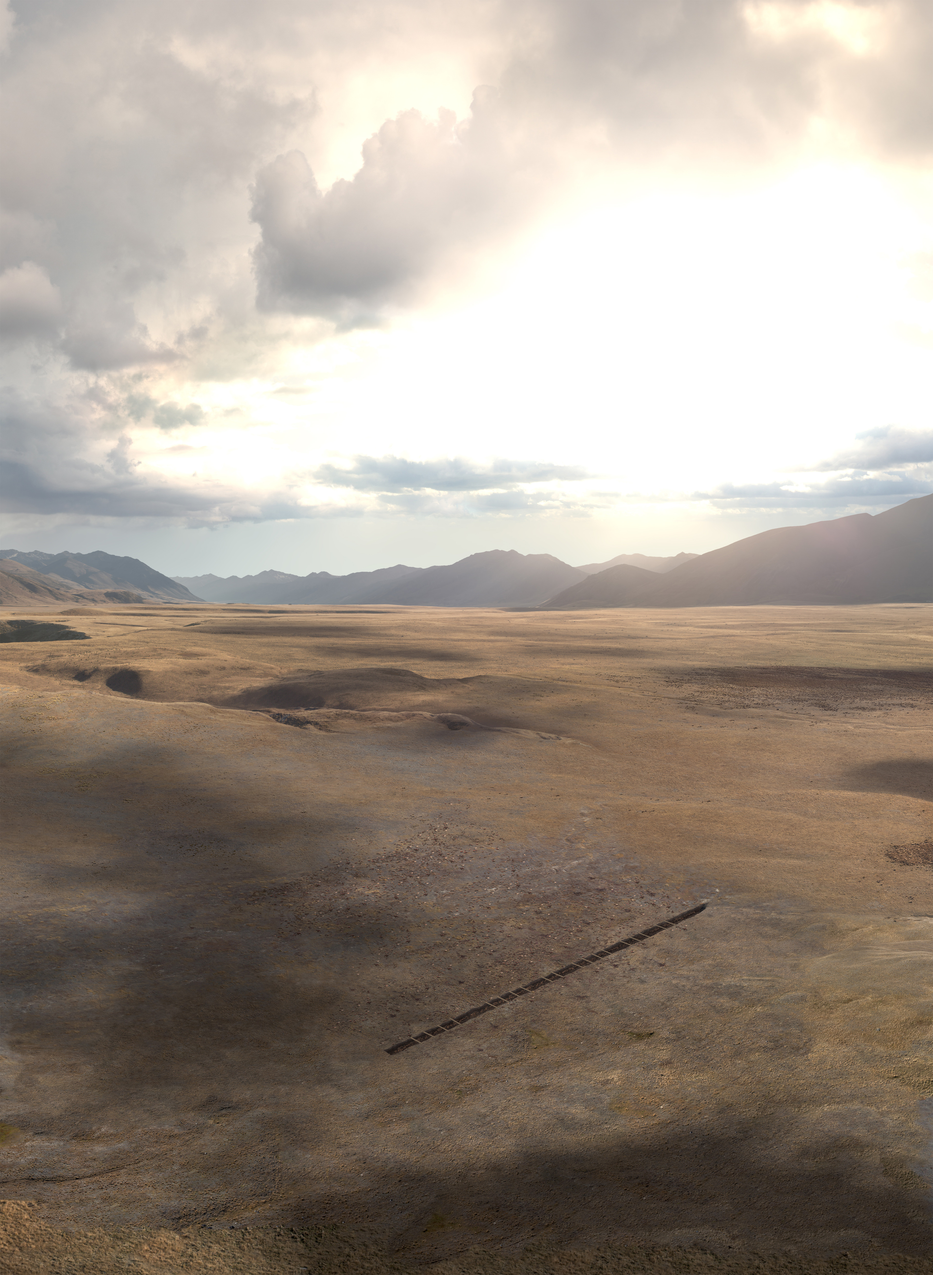 Aerial view of the battle field.