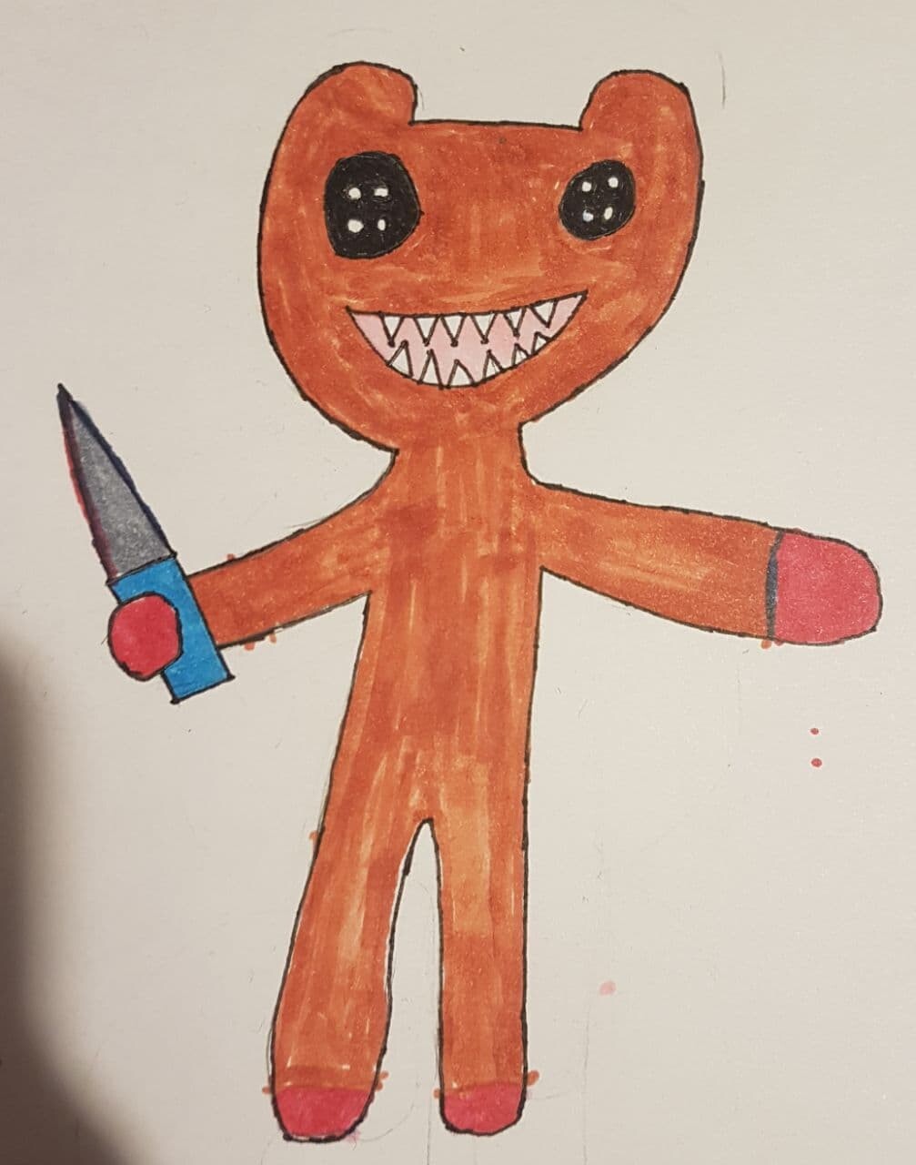 creepy teddy bear cartoon