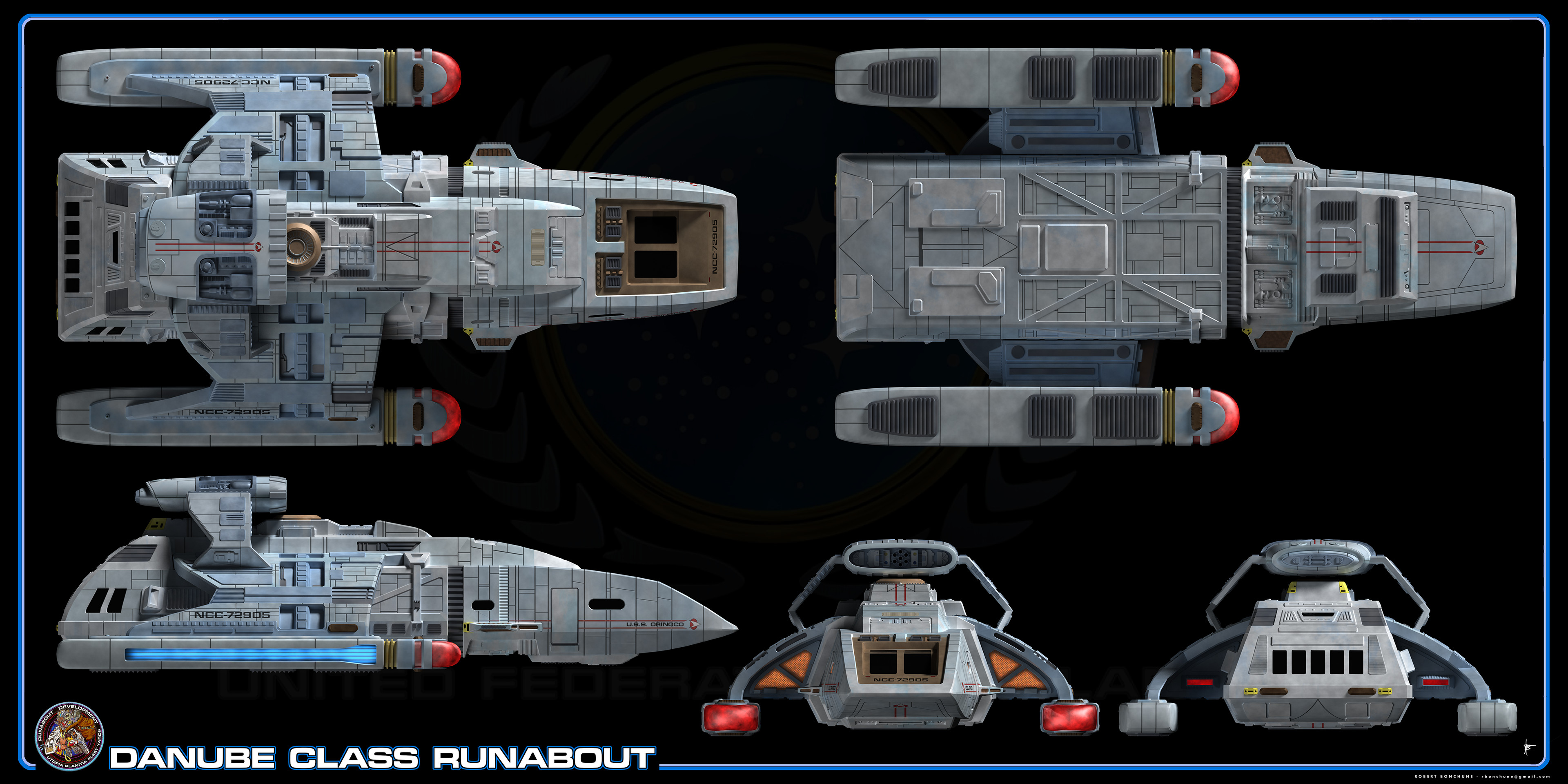 Artstation Danube Class Runabout Star Trek Deep Space 9 Robert Bonchune
