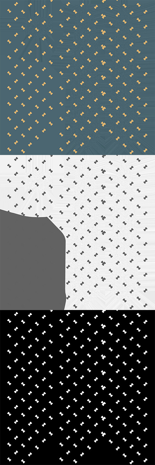 Diffuse, Roughness and Metalic map used for the tie model.