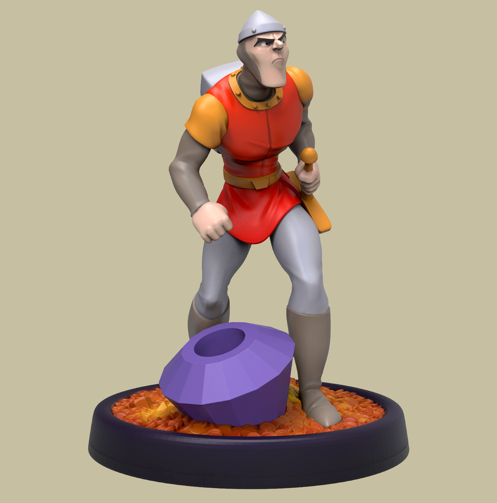 Artstation Dirk Daring From Dragon S Lair 3d Print James Ludden