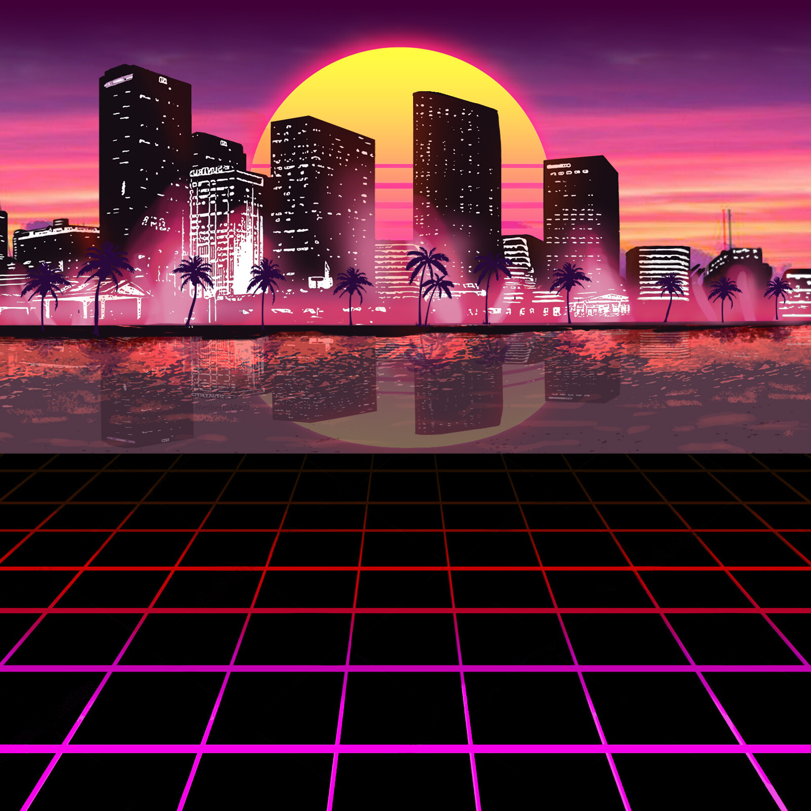 Heriberto Martinez Jr - Synthwave/ Retrowave Illustrations