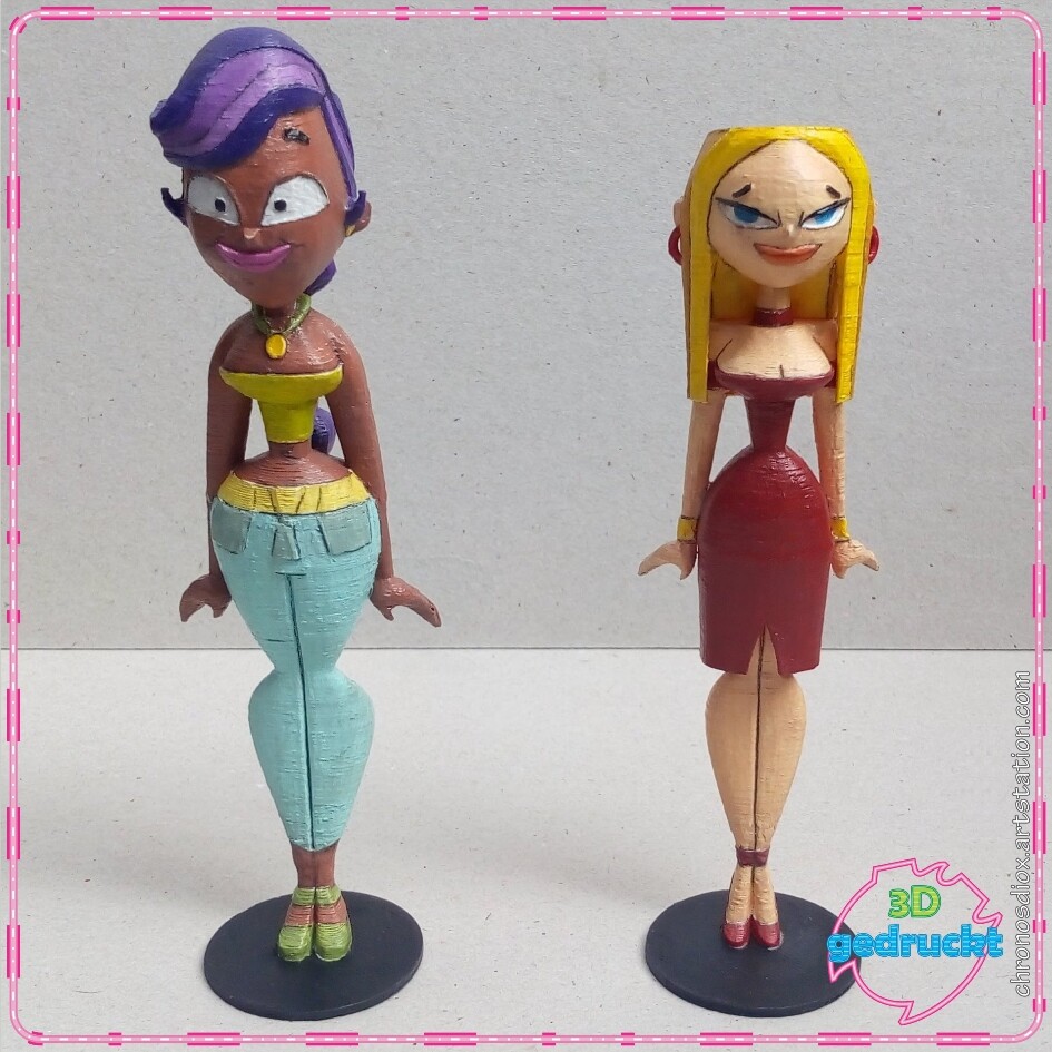 Mariano Castro Entenza - Sierra and Blaineley 3d printed fanart figures  from Total Drama