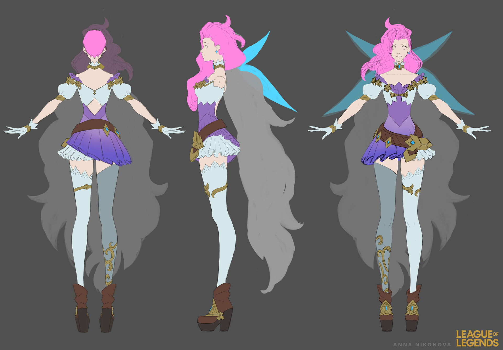 I also did some variants for her KDA skin, it's at the end of the post...