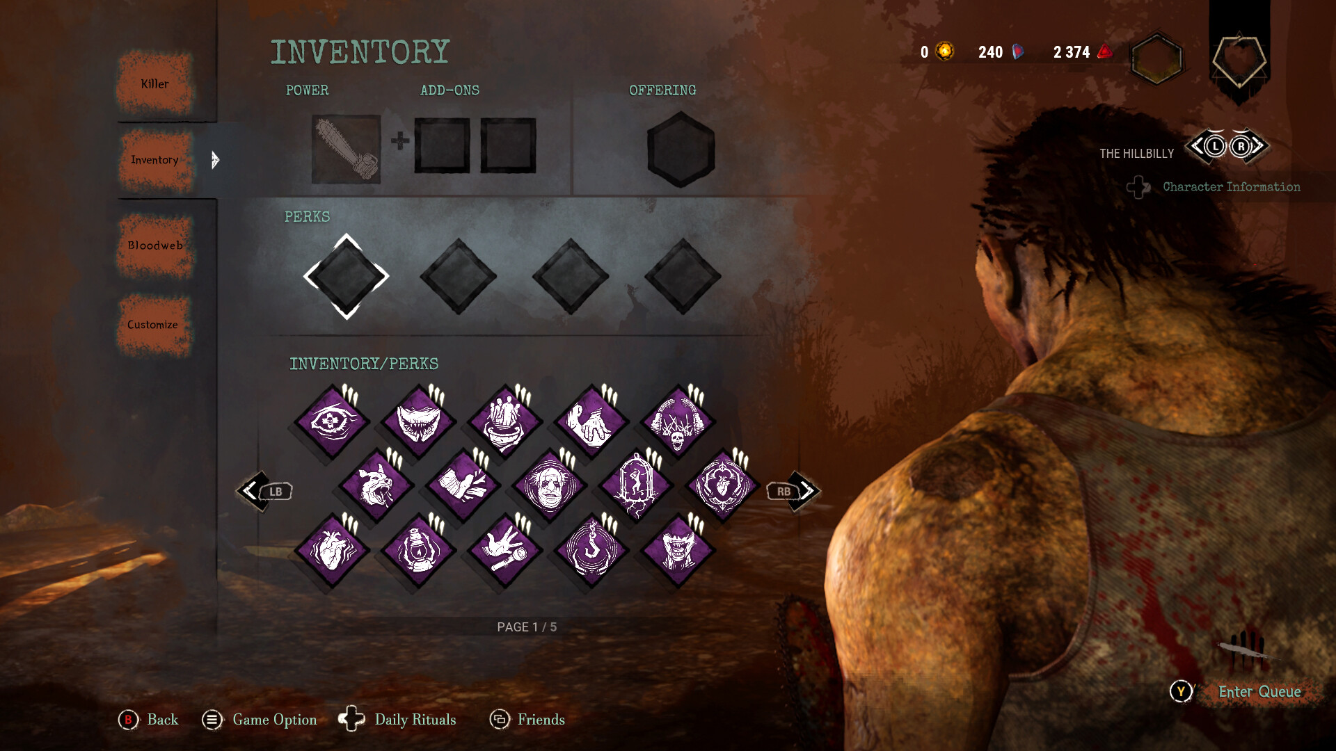 Serena Lawhorn - Dead By Daylight Inventory Screen Redesign