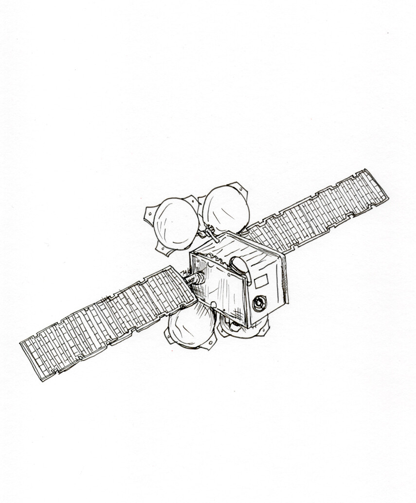 Retro Satellite Sketch - Openclipart