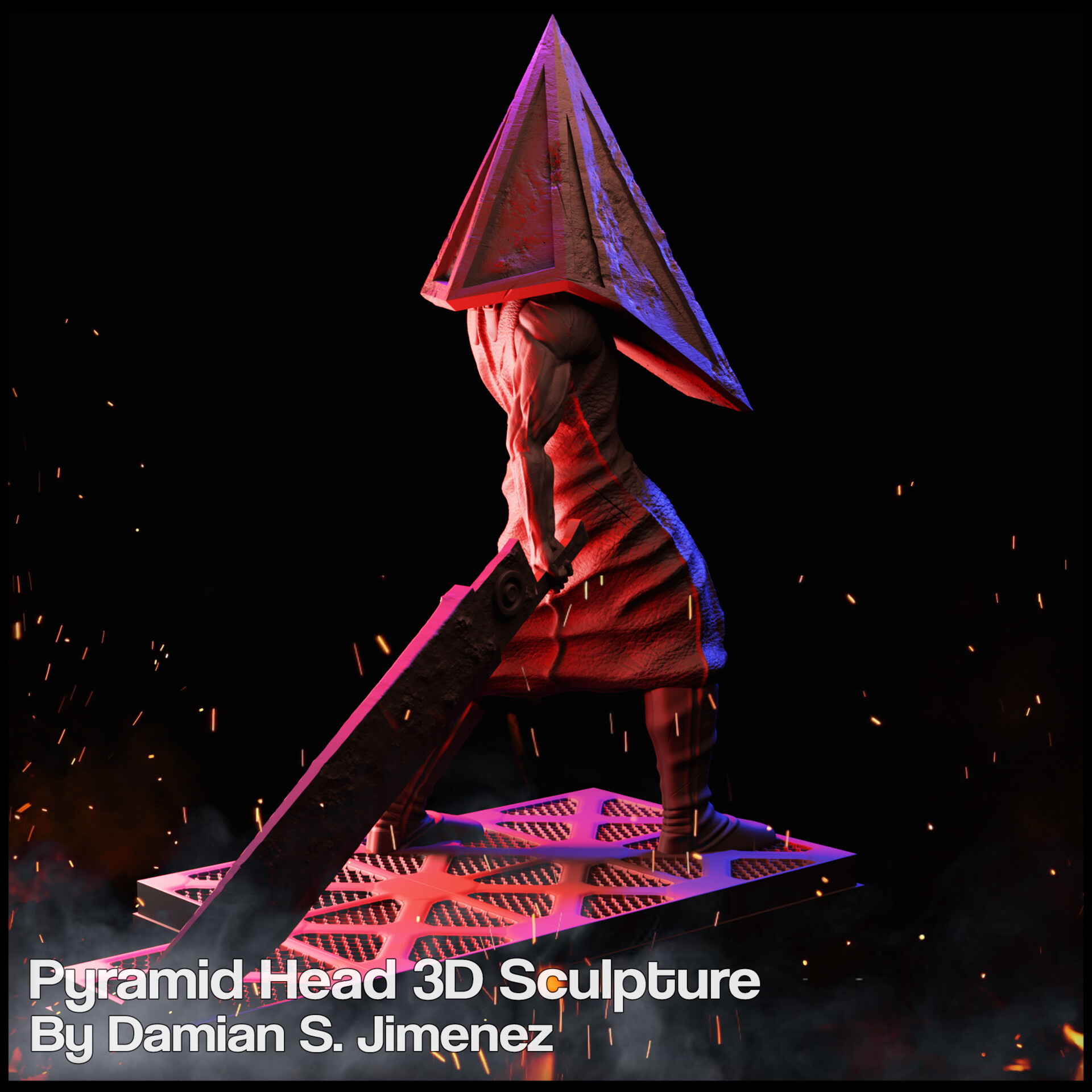 ArtStation - 3D Model  Silent Hill Pyramid Head's Hood and Sword