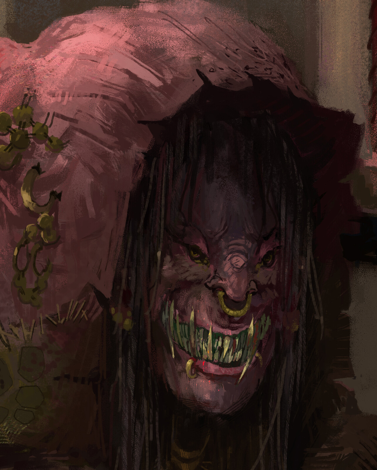 close up of that sharp tooth smile of Cnawas