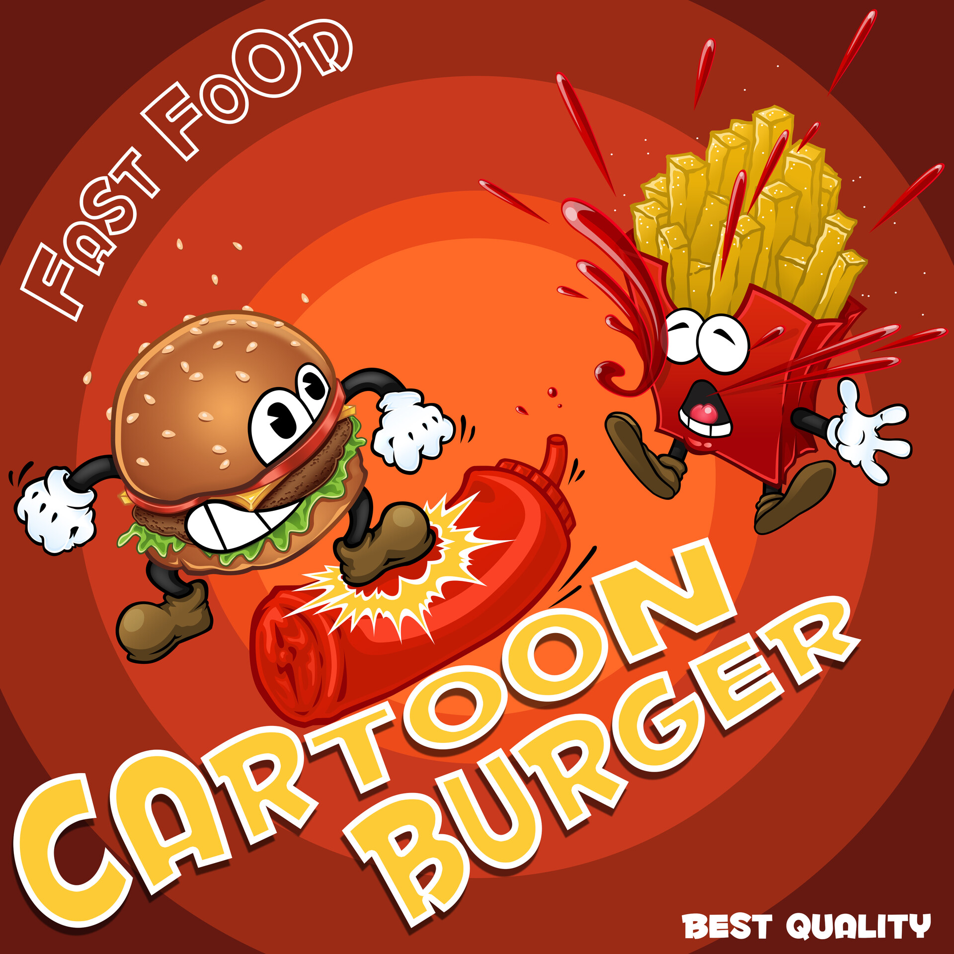 ArtStation - Logo Cartoon Burger