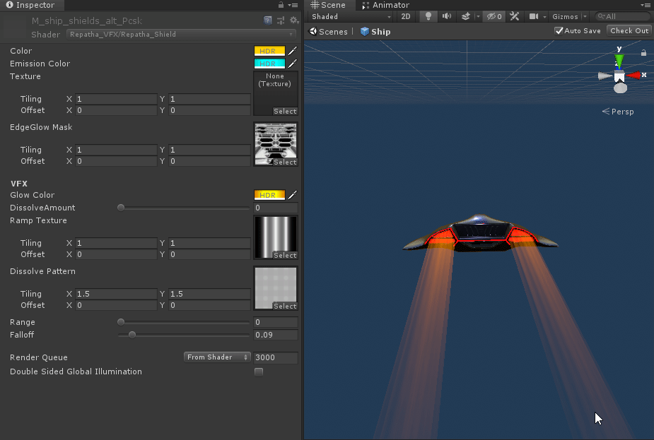 Shield Shader Fade in FX