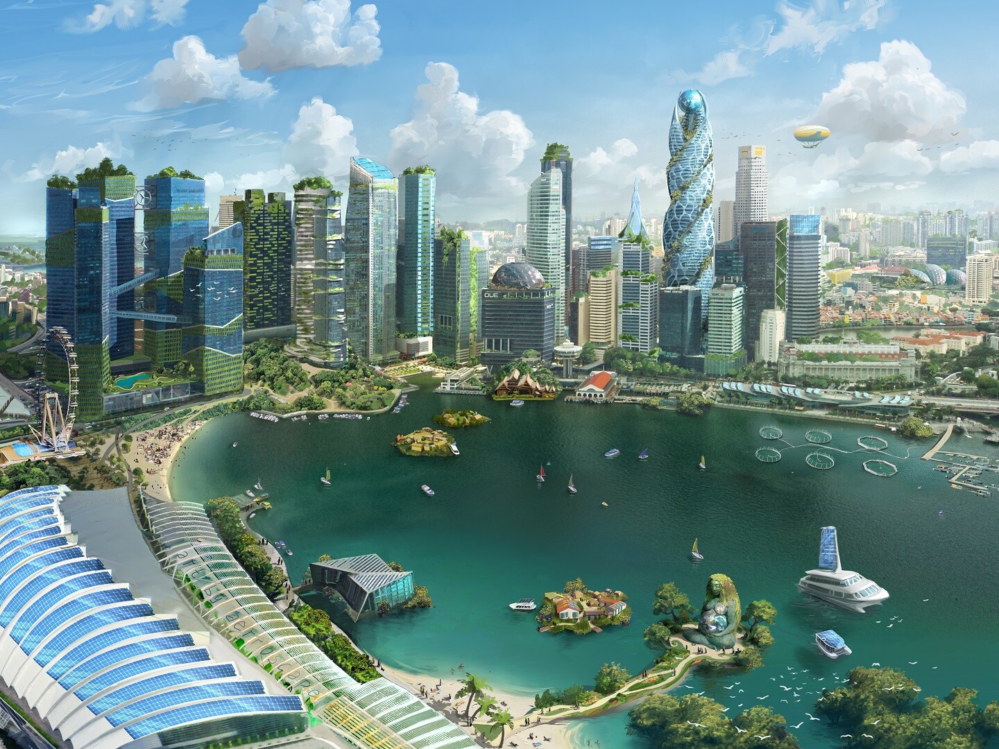 Utopistic Singapore in the year 2048