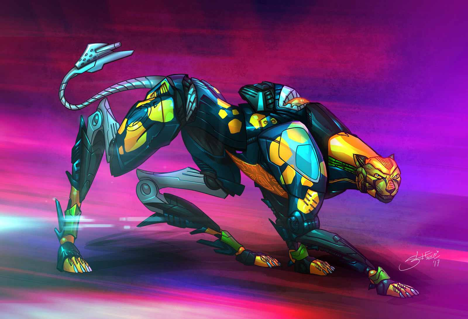 Cheetor in beast mode (based upon the Night Slash version of the toy)