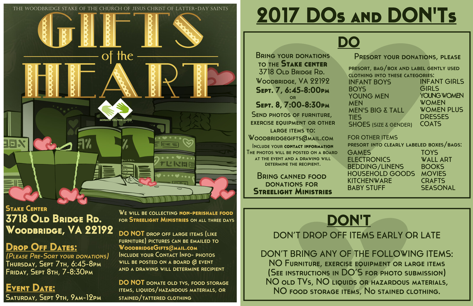 Gifts of the Heart event flier