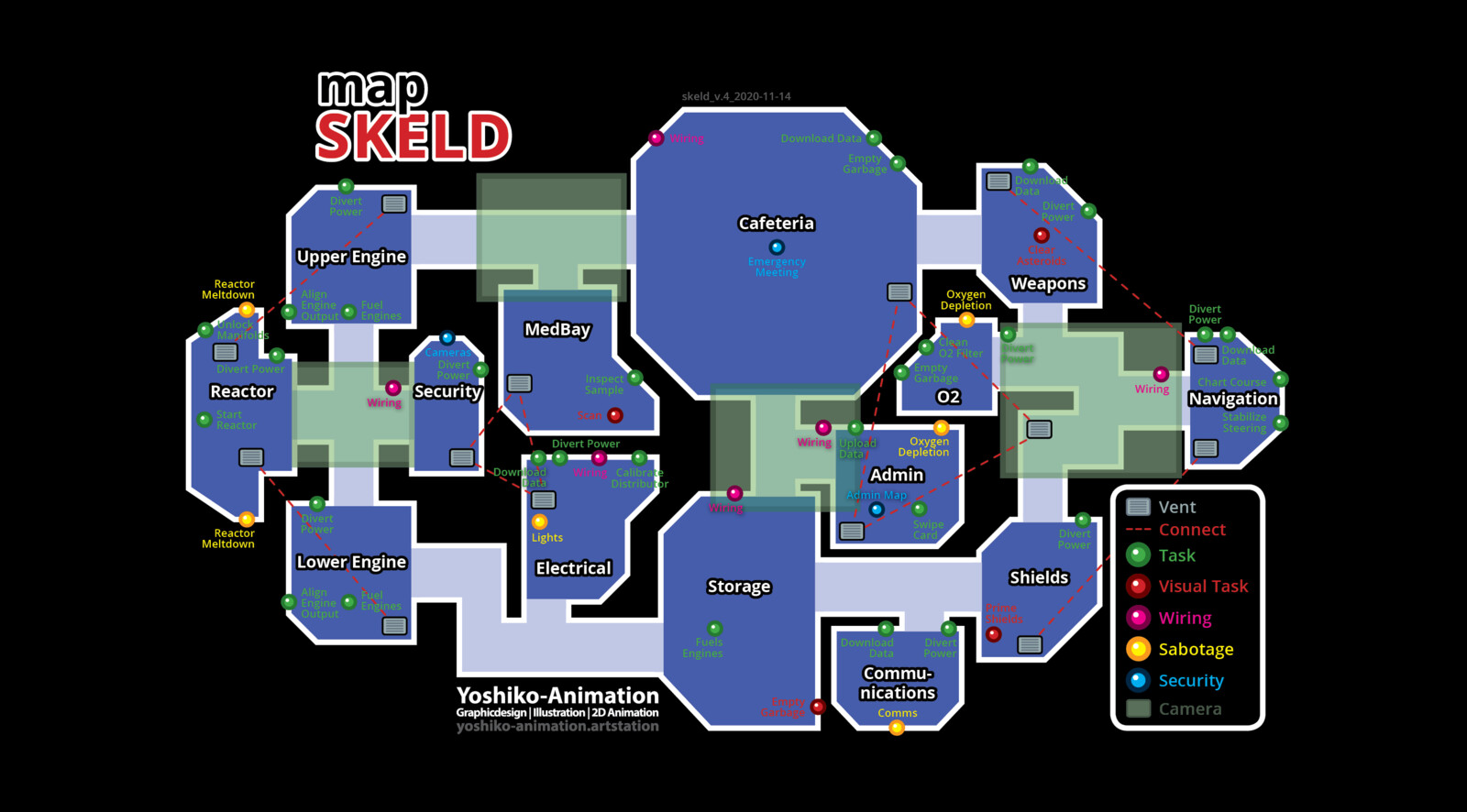 skeld mira hq among us map layout