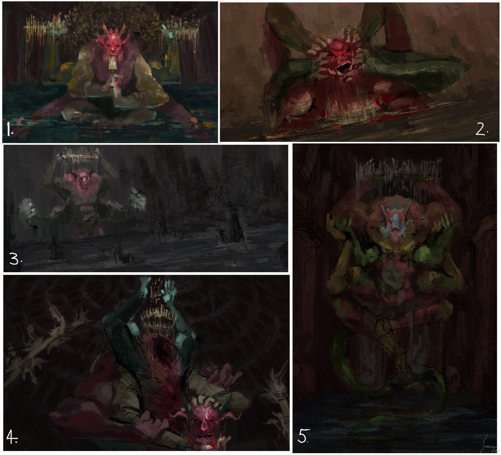 sketch 1 and 4 were developed further 