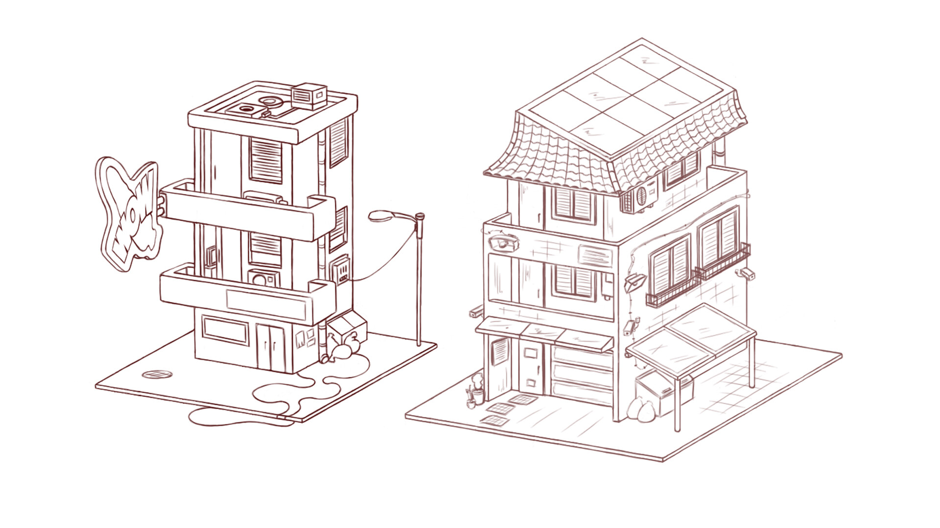 Japanese House Drawing / Japanese House Drawing High Res Stock Images