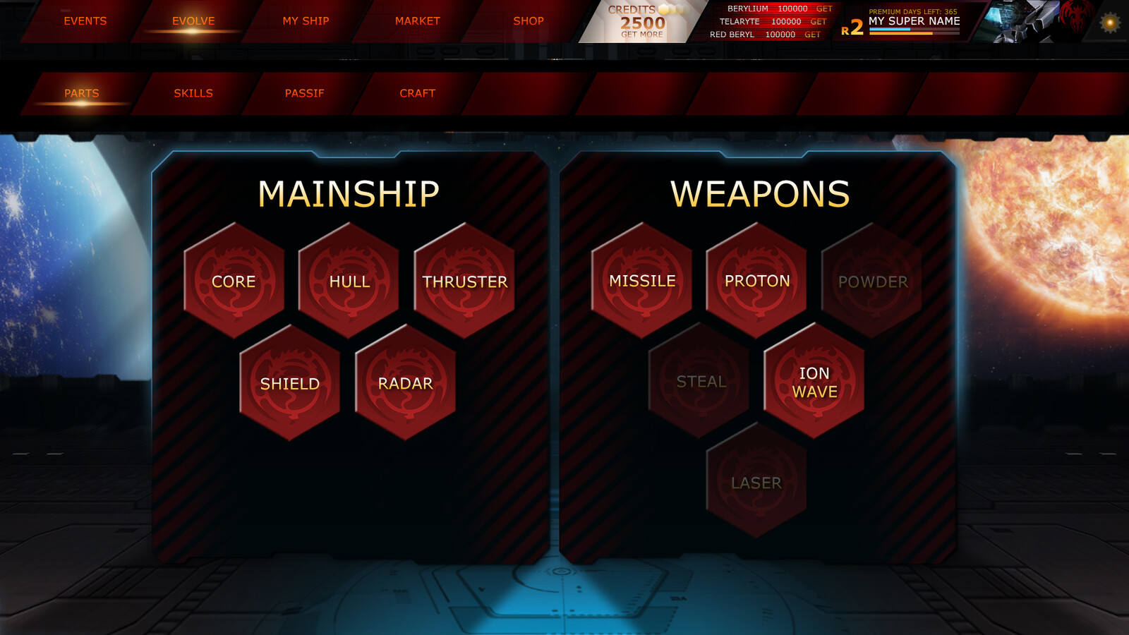 UI #001 Evolve Choose Crafting