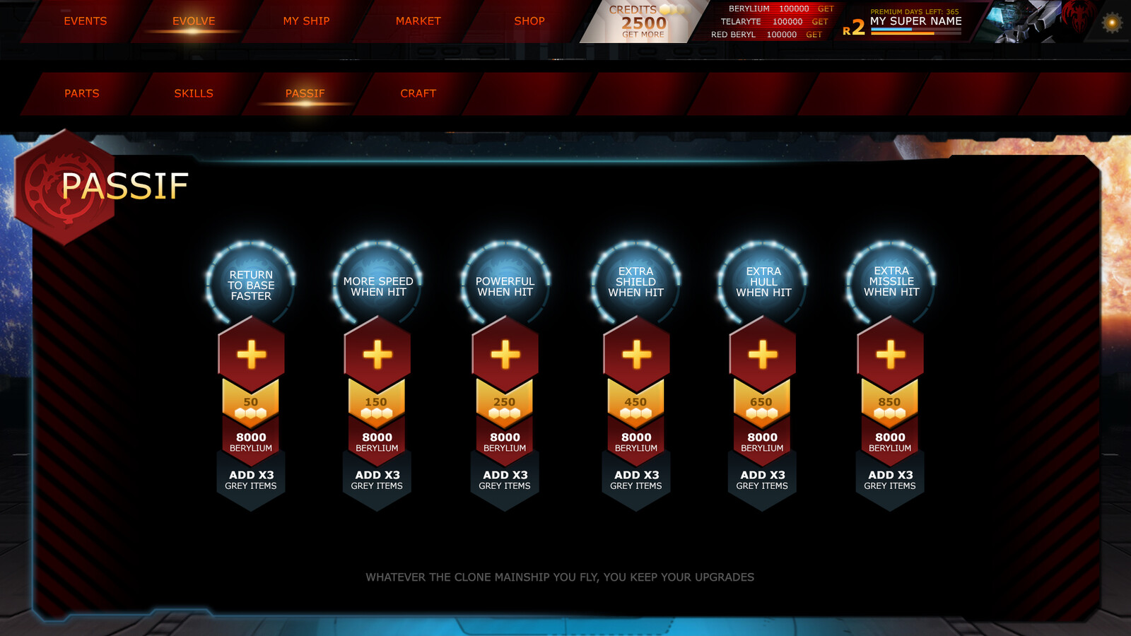 UI #001 Evolve Passif 