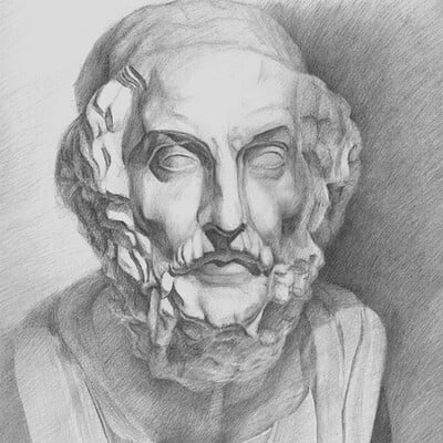 Homer Bust - Classical Drawing