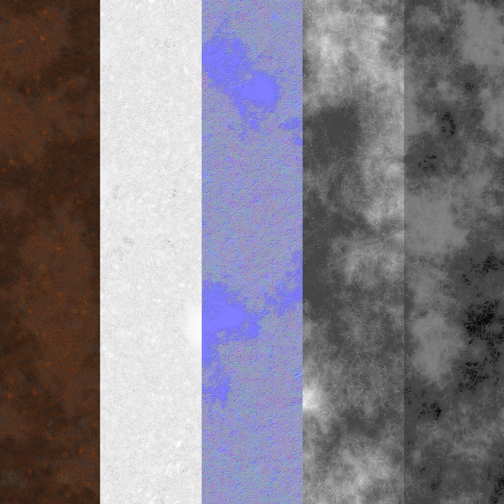 Basecolor, AO, Normal, Height, Roughness