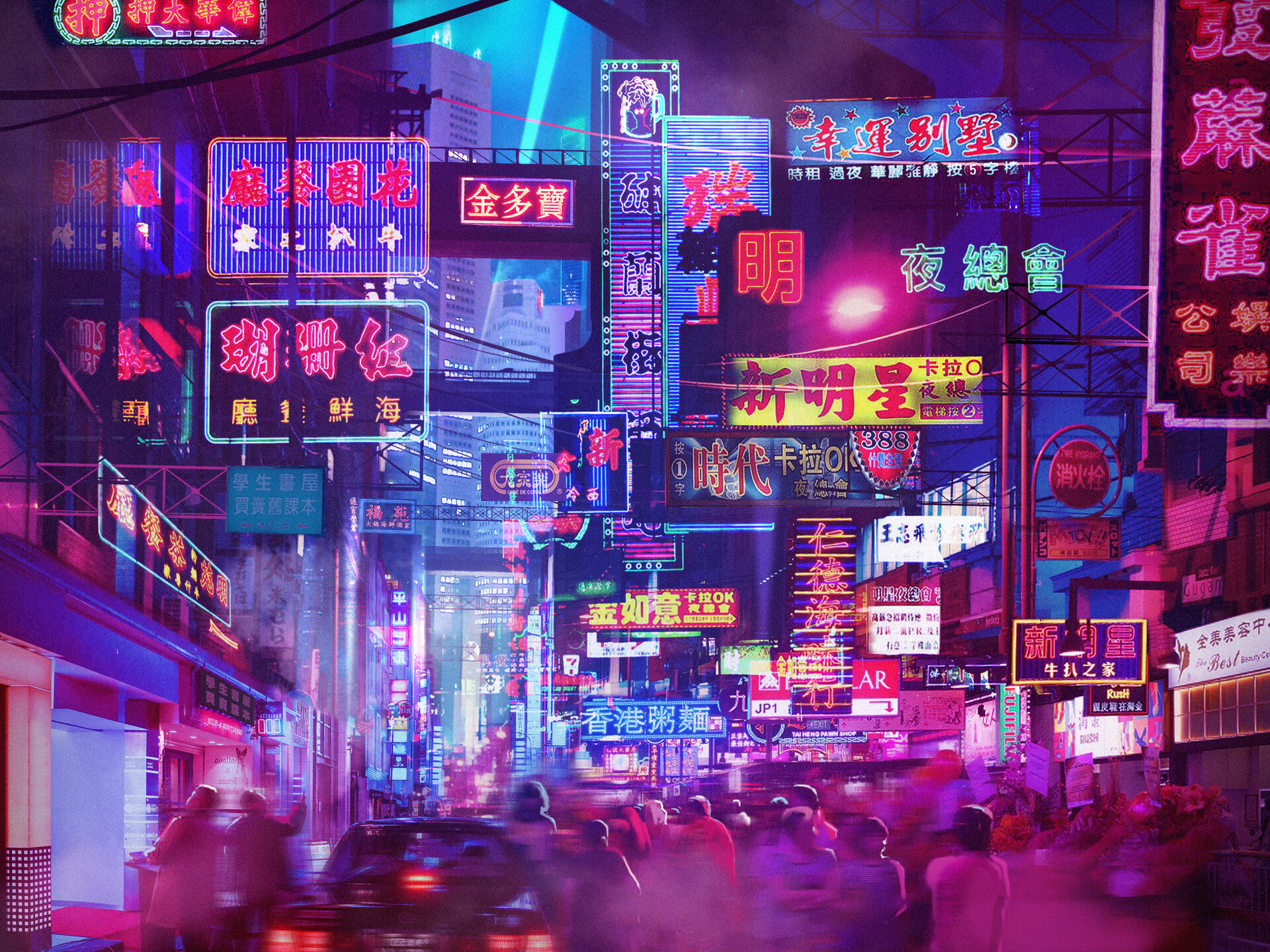 ArtStation - Cyberpunk Hong Kong concept art , Mai Anh Tran