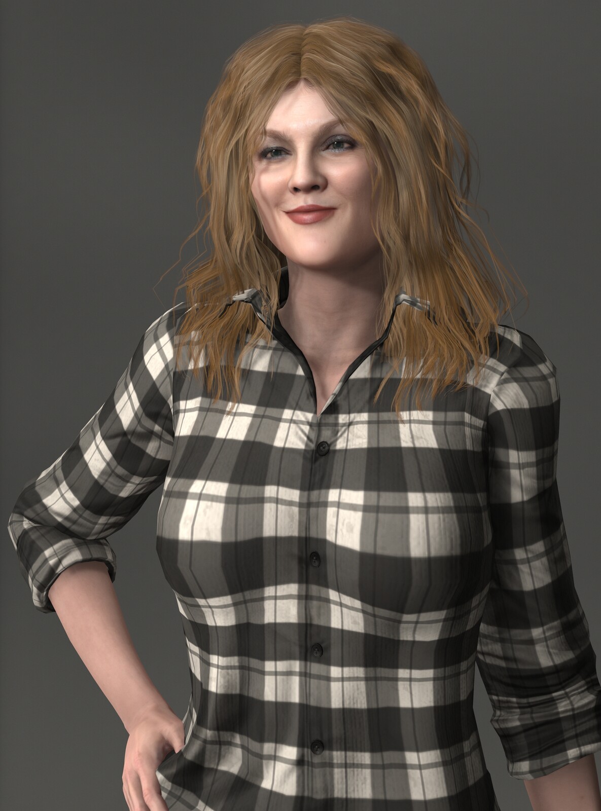 Drew Barrymore 3D Render 3