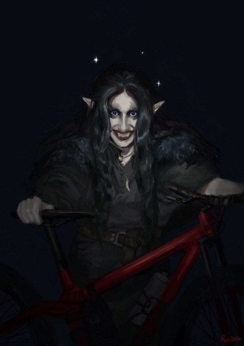 Mountain biking vampire witch from the future by Olivia Rea : r