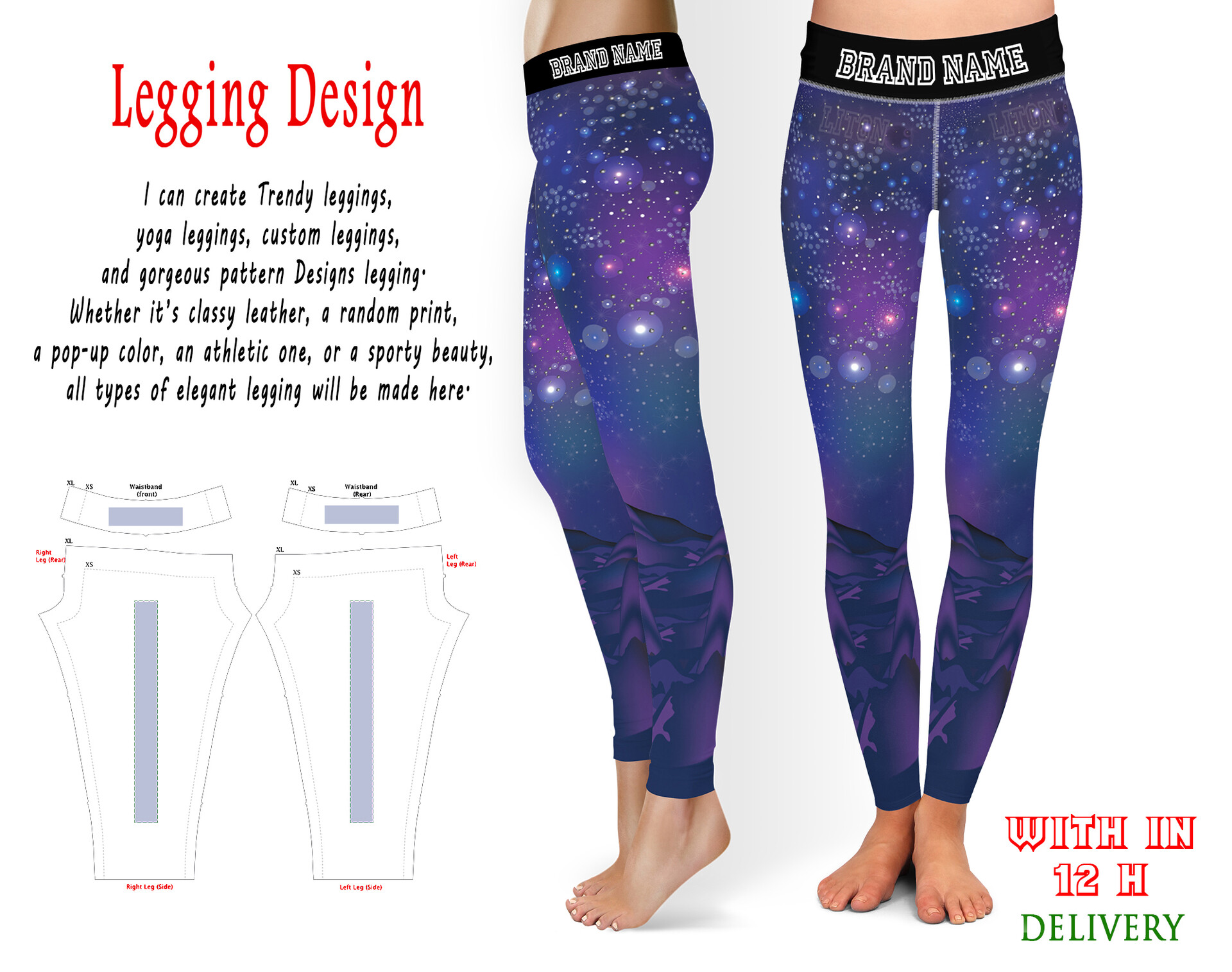 ArtStation - Design professional leggings or yoga pant and socks pattern  for print