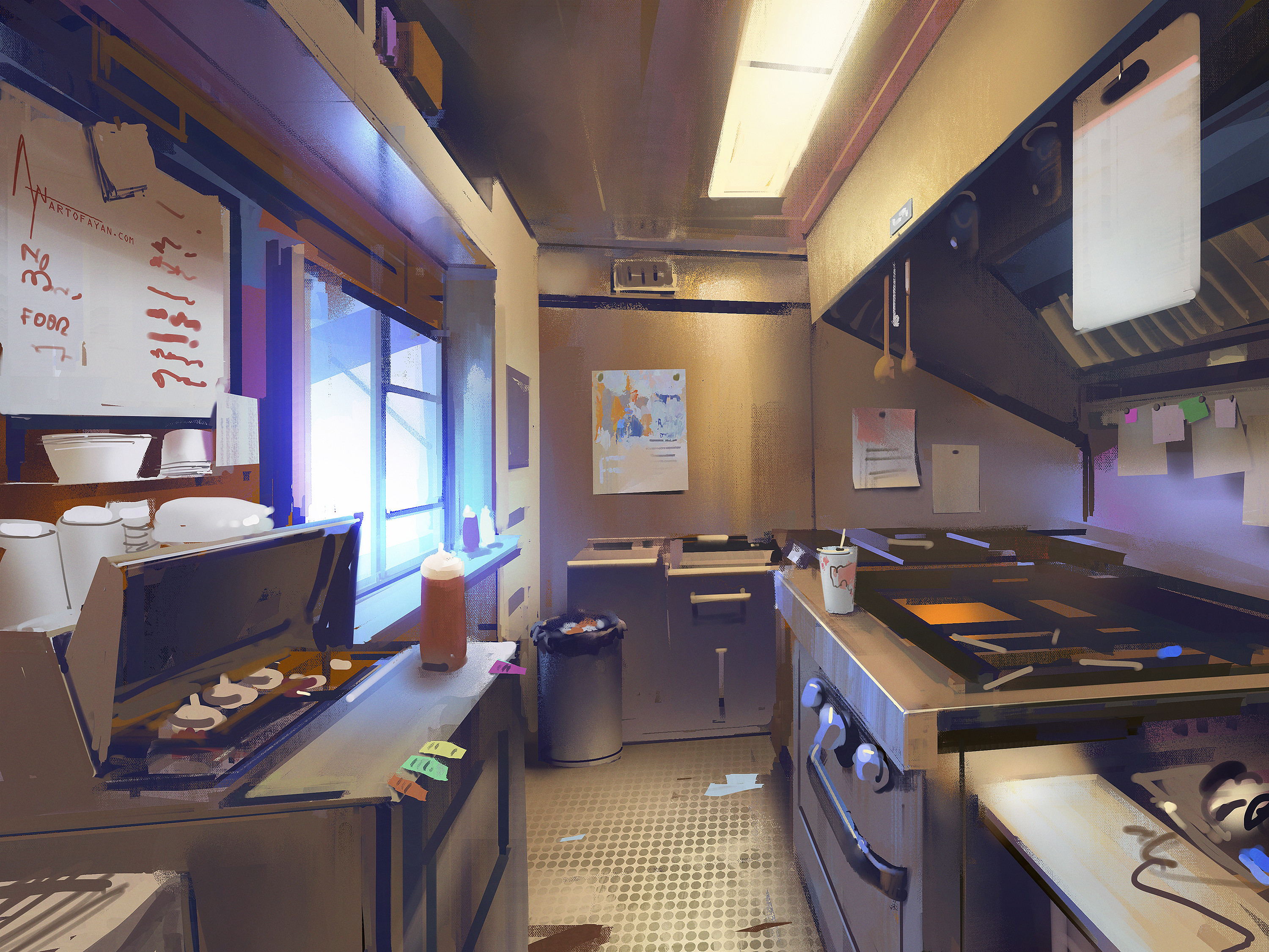 A fun interior painting of a food truck during the break(so I don’t have to paint humans )🙃