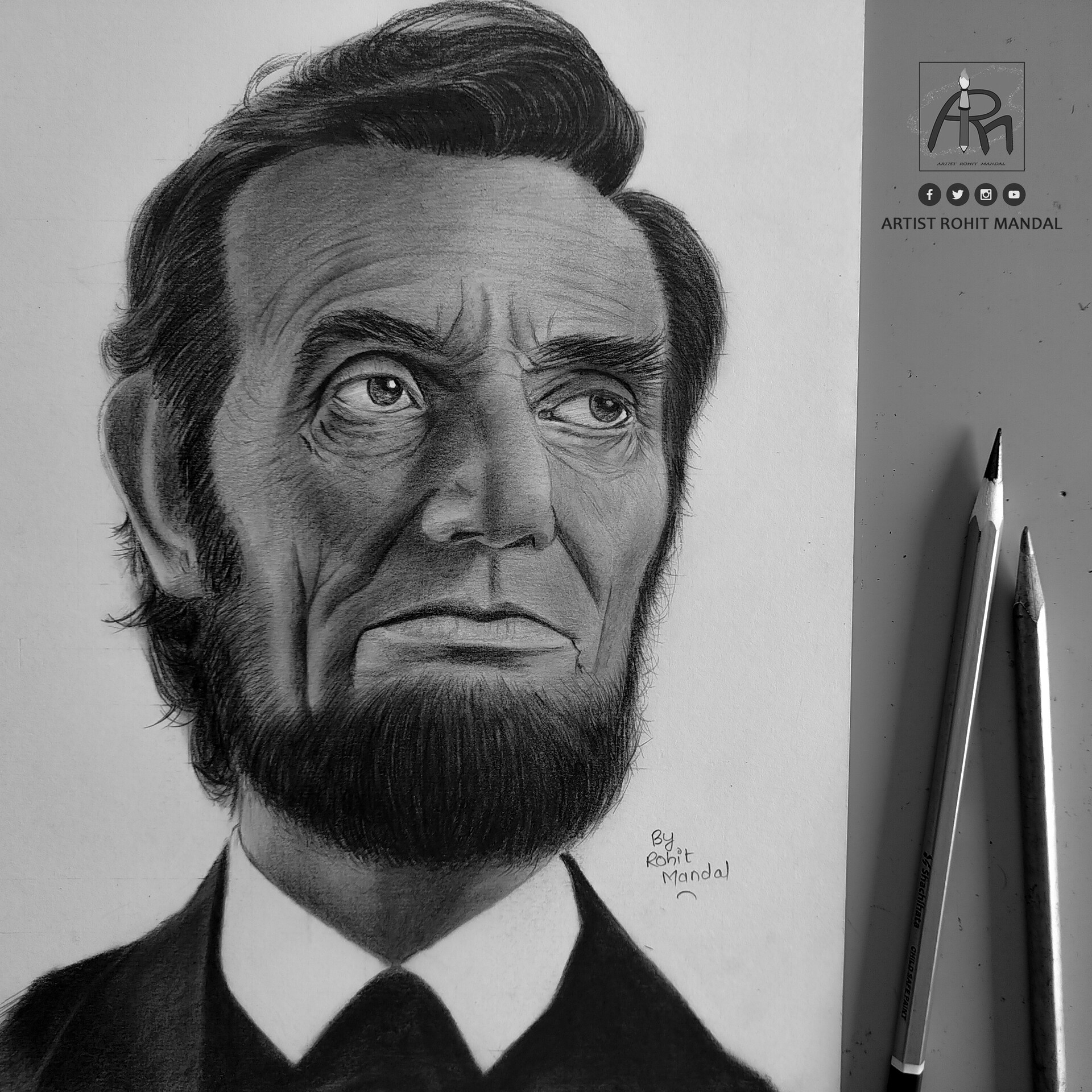 ArtStation Pencil sketch of Abraham Lincoln
