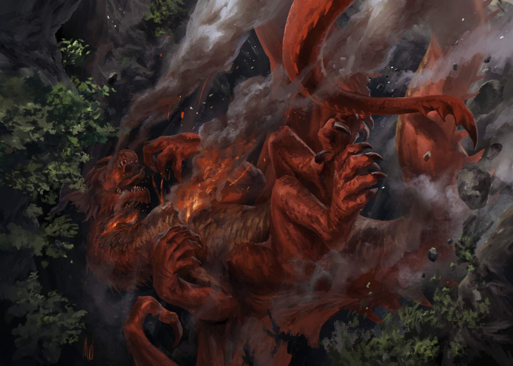 ArtStation Dragons Falling